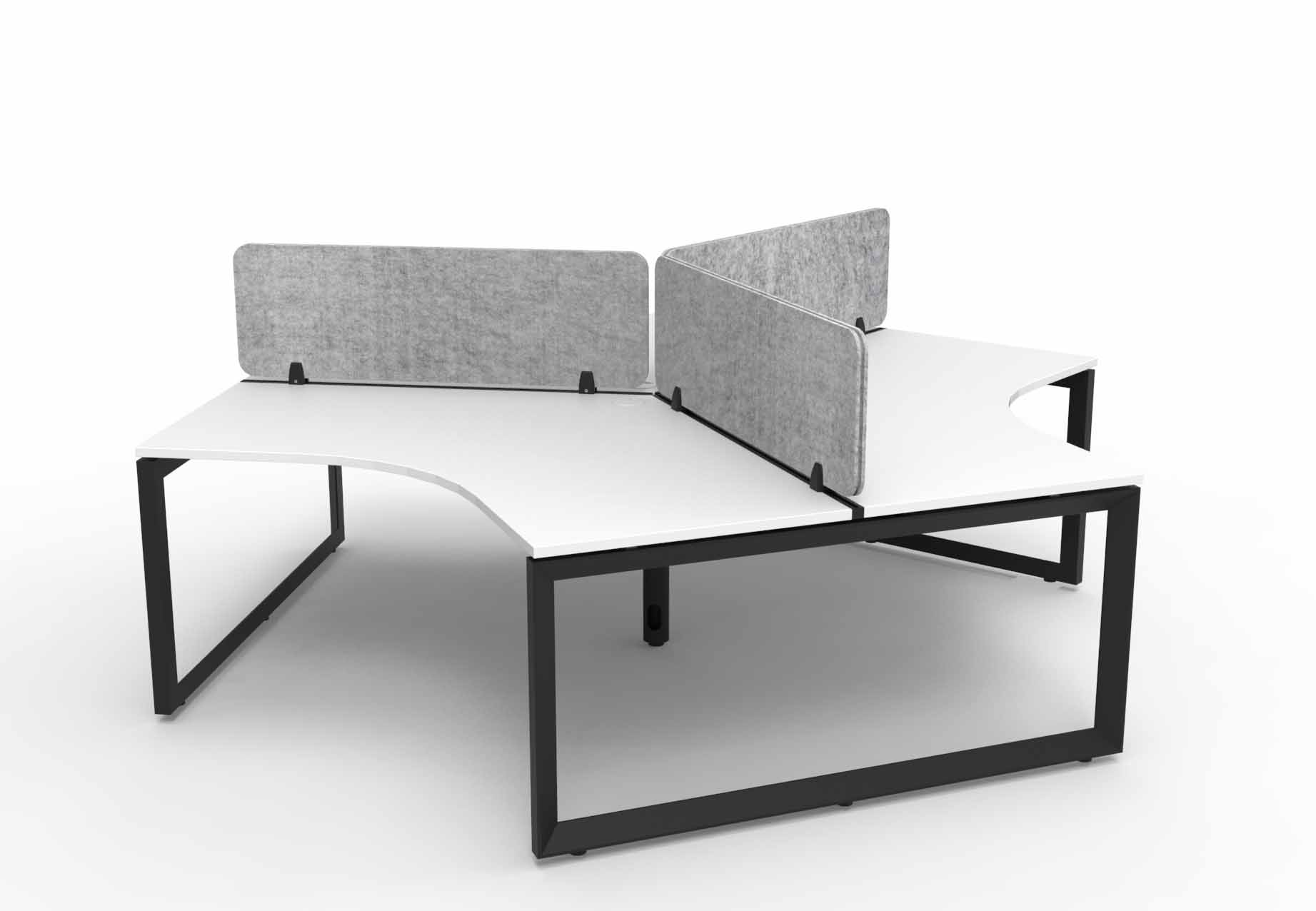 Loop 3 Person 120 Degree Workstation - with Eco Screen